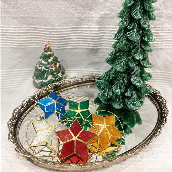 vintage ornaments Other - Vintage Handmade Multicoloured Mini Parol Capiz Shell Ornaments
